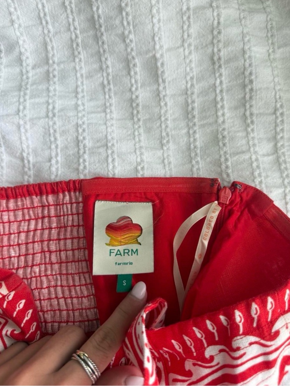 FARM RIO red majestic coconut mini dress size S - Picture 7 of 7